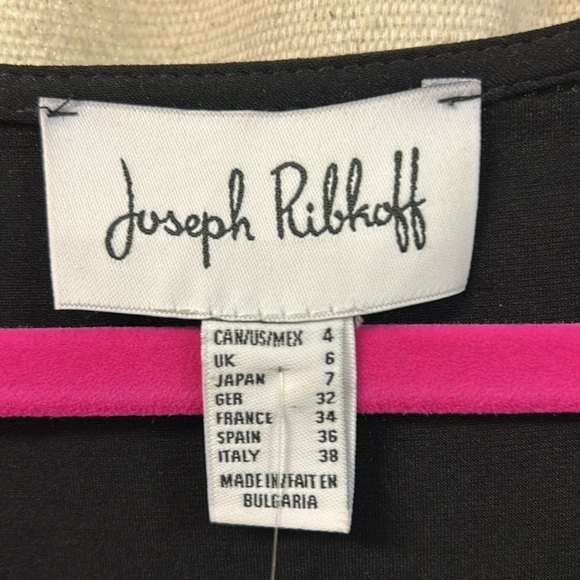 Black Daisy Trim Asymmetrical Top - Joseph Ribkoff - Picture 3 of 5